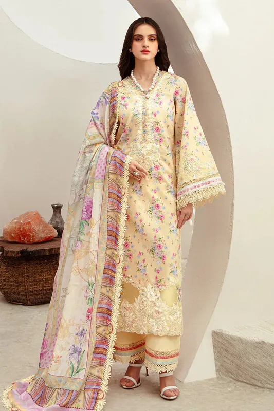 AJR Couture Alif Affordable Lawn 24 Cream Cambric – view 1 – Poshaq