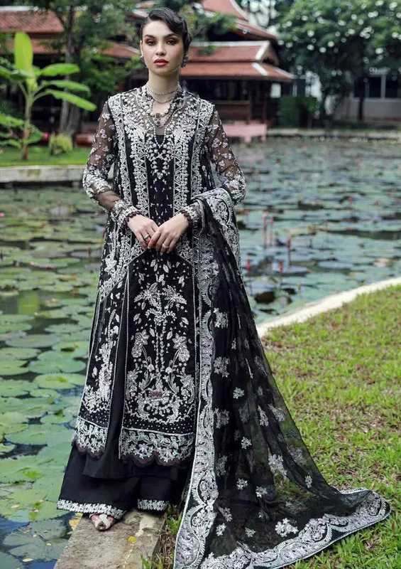 Ezra Wedding Collection Black Organza – view 1 – Poshaq