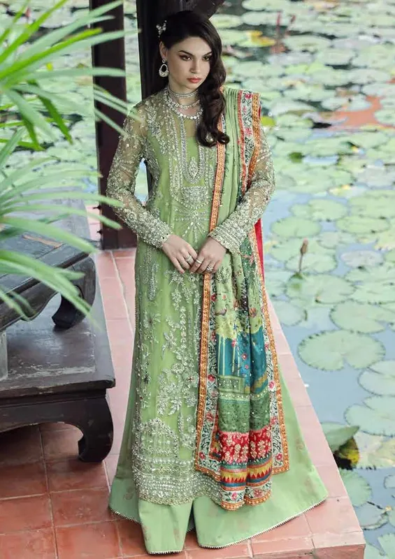 Ezra Wedding Collection Green Organza – view 1 – Poshaq