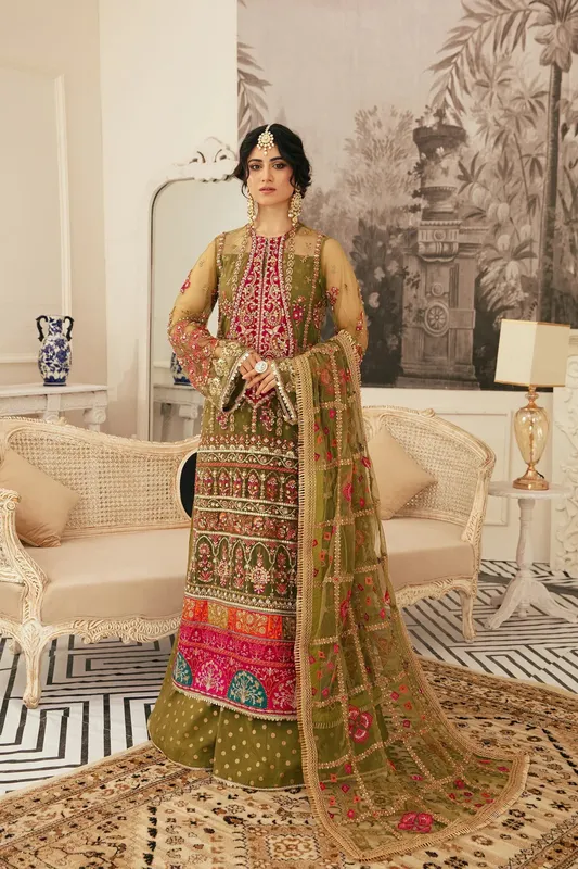 Ezra Wedding Collection Green Cotton Silk – view 1 – Poshaq
