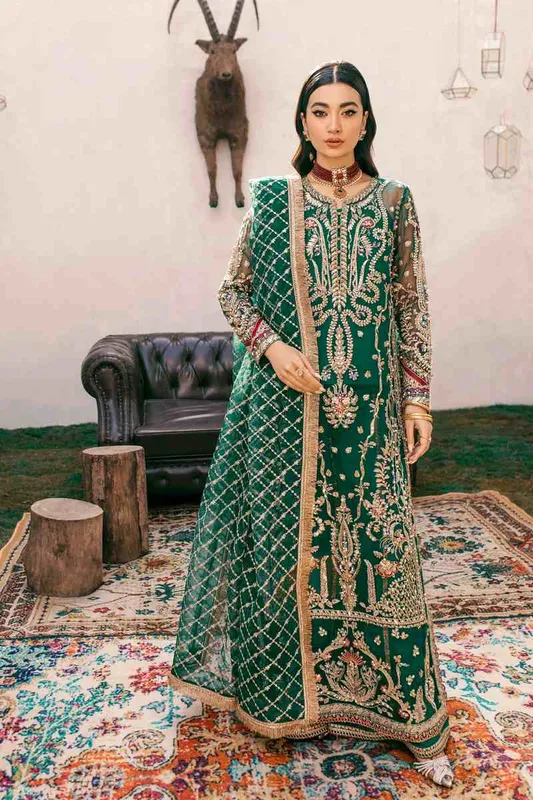 Ezra Wedding Collection Green Cotton Silk – view 1 – Poshaq