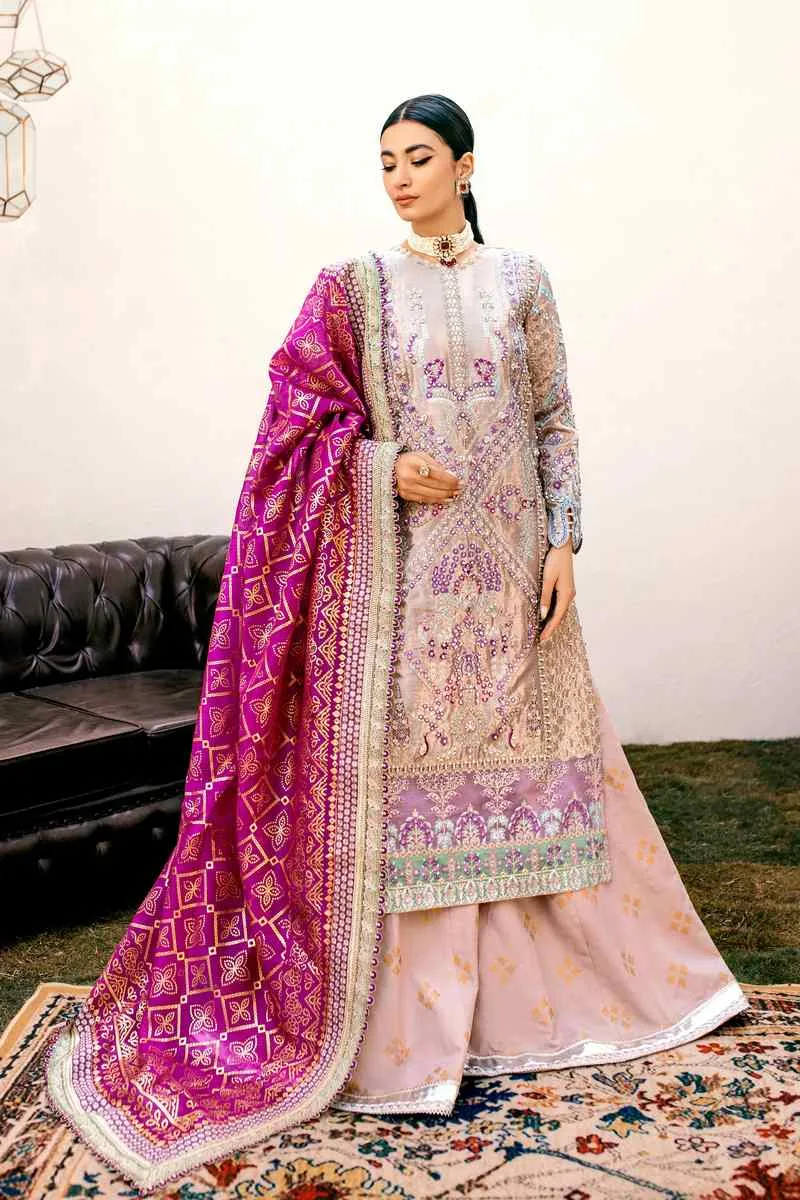 Ezra Wedding Collection Pink Raw Silk – view 1 – Poshaq