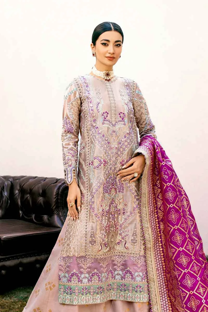 Ezra Wedding Collection Pink Raw Silk – view 2 – Poshaq