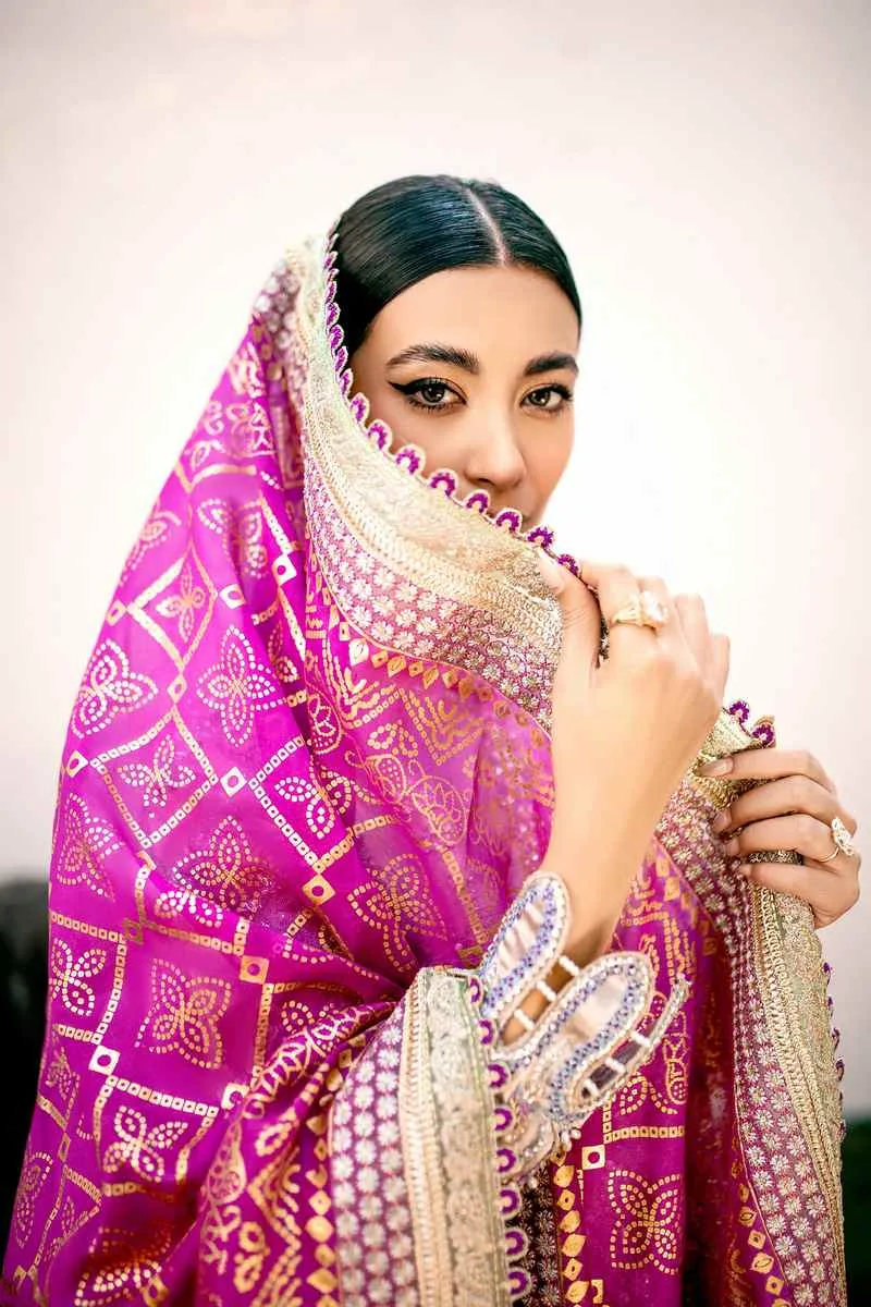 Ezra Wedding Collection Pink Raw Silk – view 4 – Poshaq
