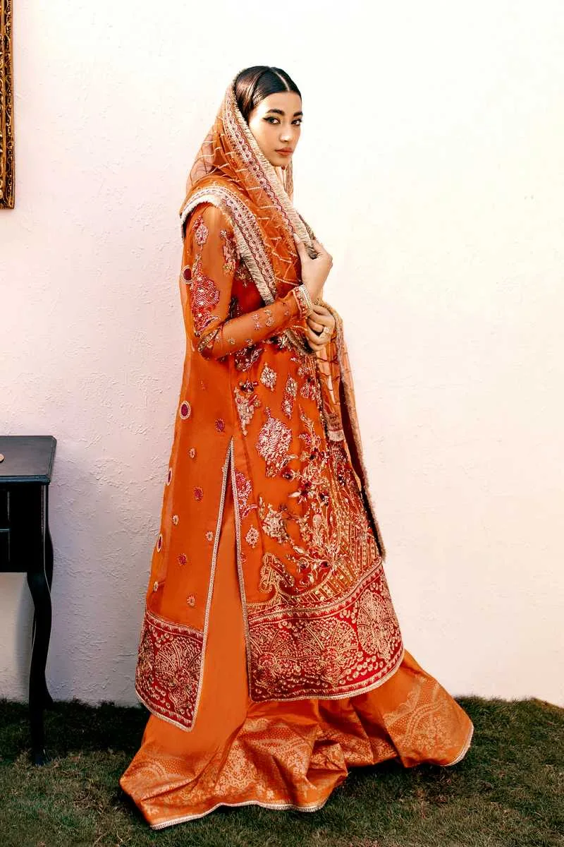 Ezra Wedding Collection Orange Cotton Silk – view 6 – Poshaq