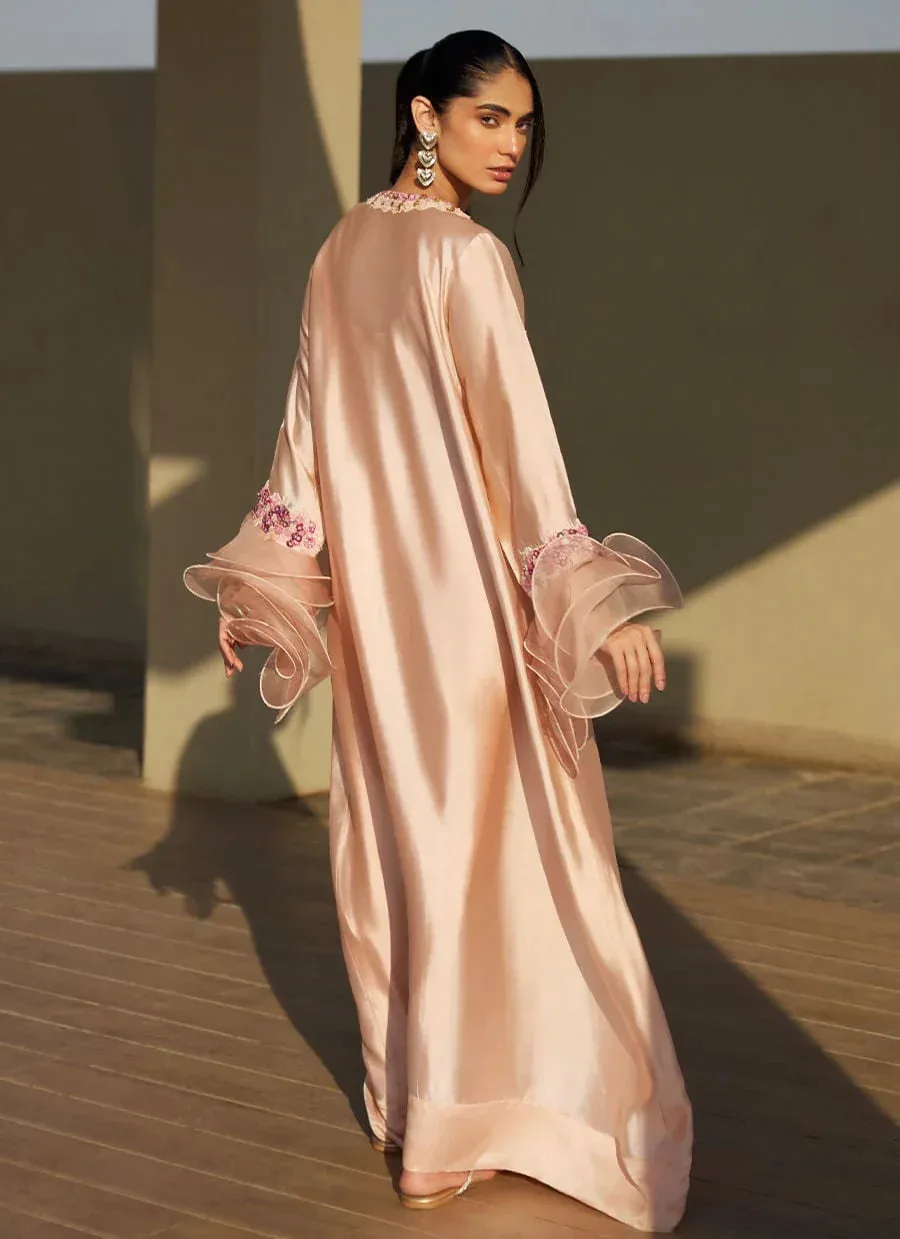 Farah Talib Aziz Laani The Kaftan Edit Skin Raw Silk – view 2 – Poshaq
