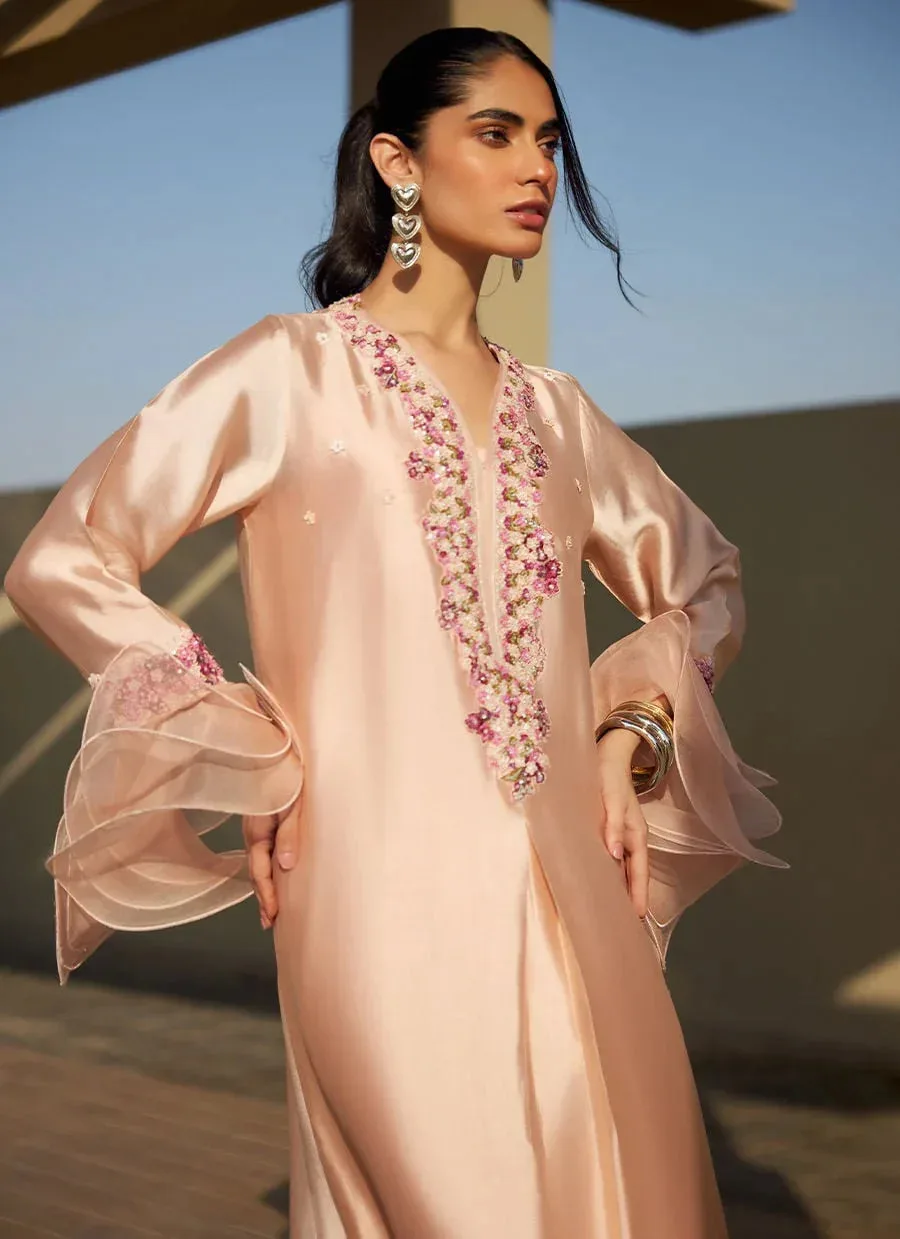 Farah Talib Aziz Laani The Kaftan Edit Skin Raw Silk – view 4 – Poshaq