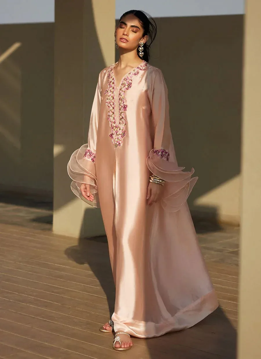 Farah Talib Aziz Laani The Kaftan Edit Skin Raw Silk – view 5 – Poshaq