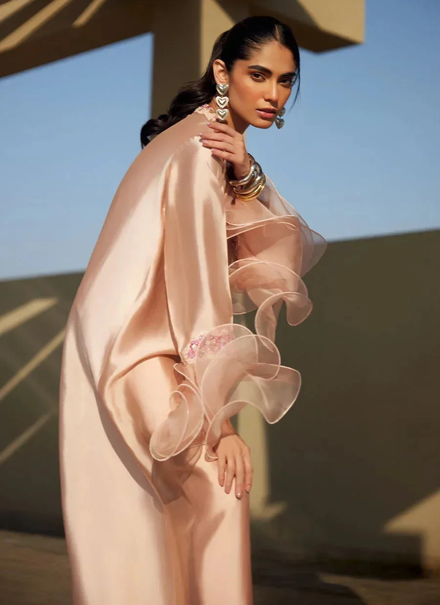 Farah Talib Aziz Laani The Kaftan Edit Skin Raw Silk – view 6 – Poshaq