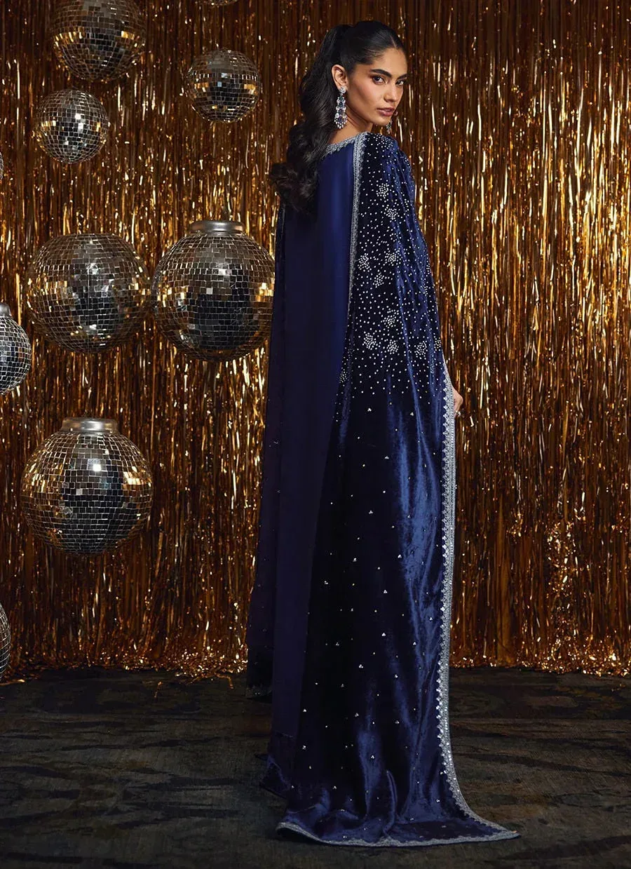 Farah Talib Aziz Velvet Fete 4 Silver Raw Silk – view 2 – Poshaq