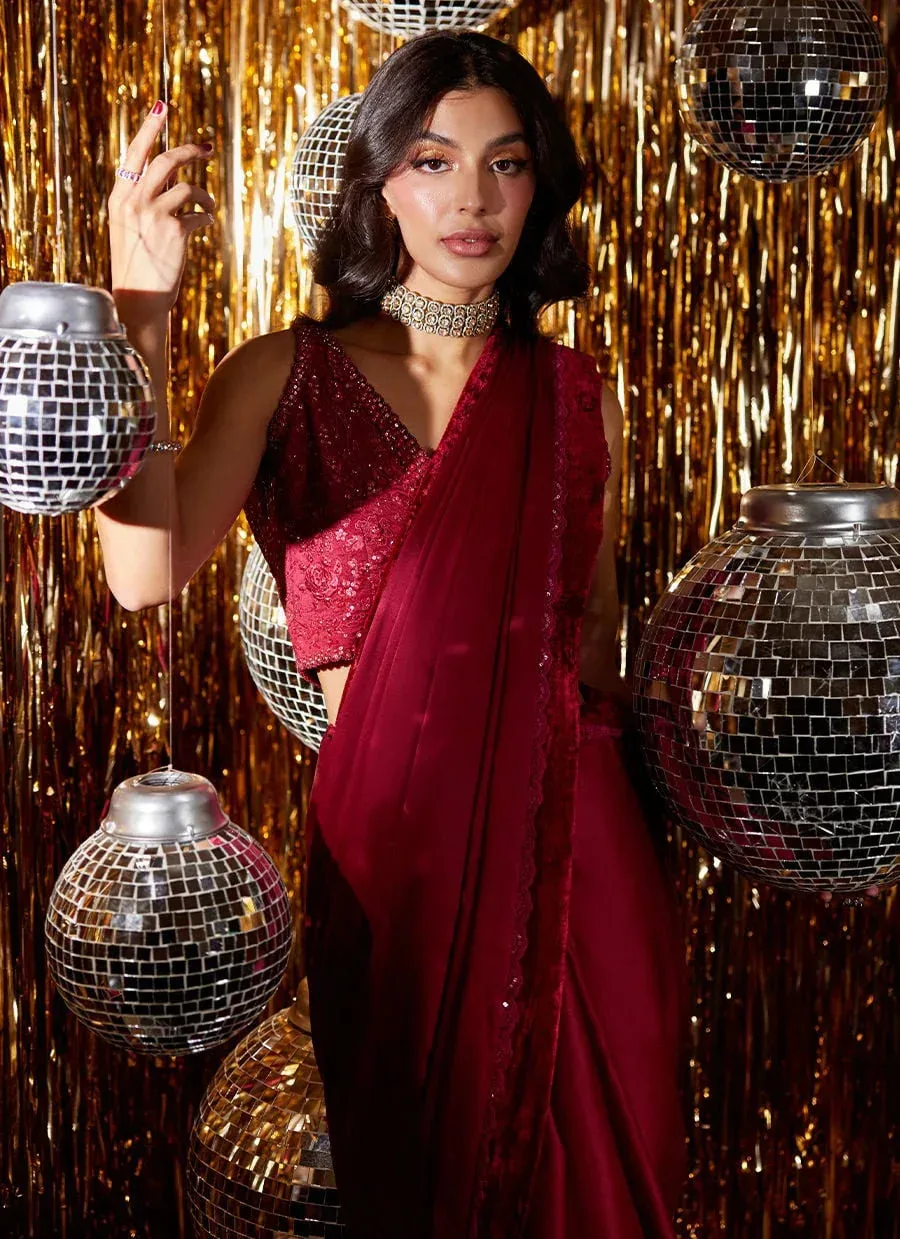 Farah Talib Aziz Velvet Fete 4 Red Velvet – view 3 – Poshaq