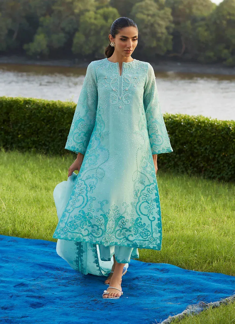 Farah Talib Aziz Mayna Festive Luxe Pret Turqiouse Raw Silk – view 1 – Poshaq