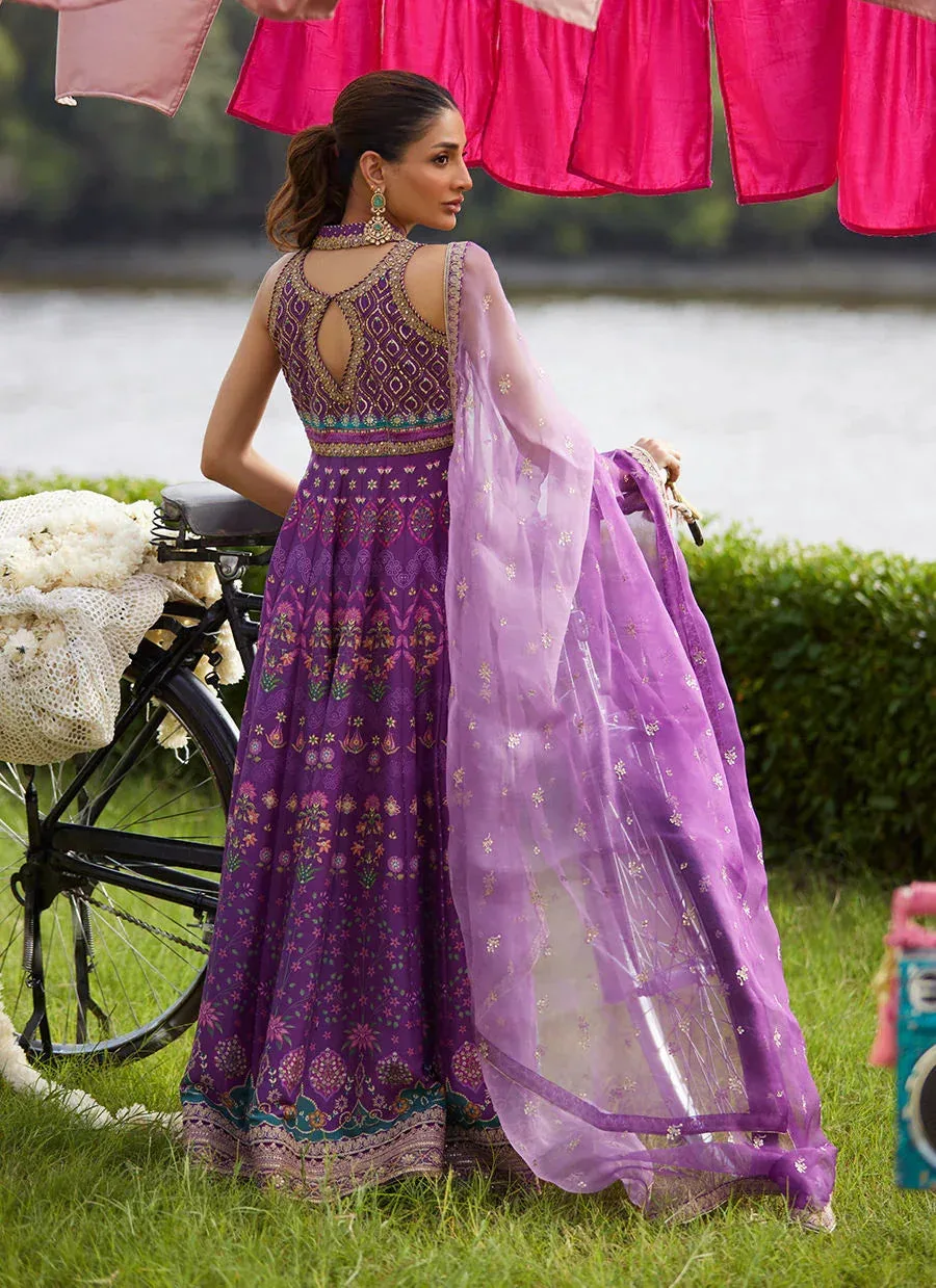 Farah Talib Aziz Mayna Festive Luxe Pret Plum Raw Silk – view 2 – Poshaq