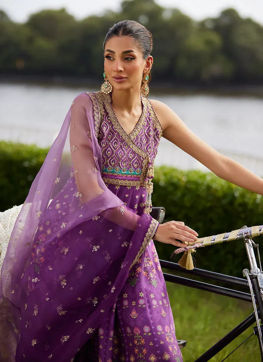 Farah Talib Aziz Mayna Festive Luxe Pret Plum Raw Silk – view 4 – Poshaq