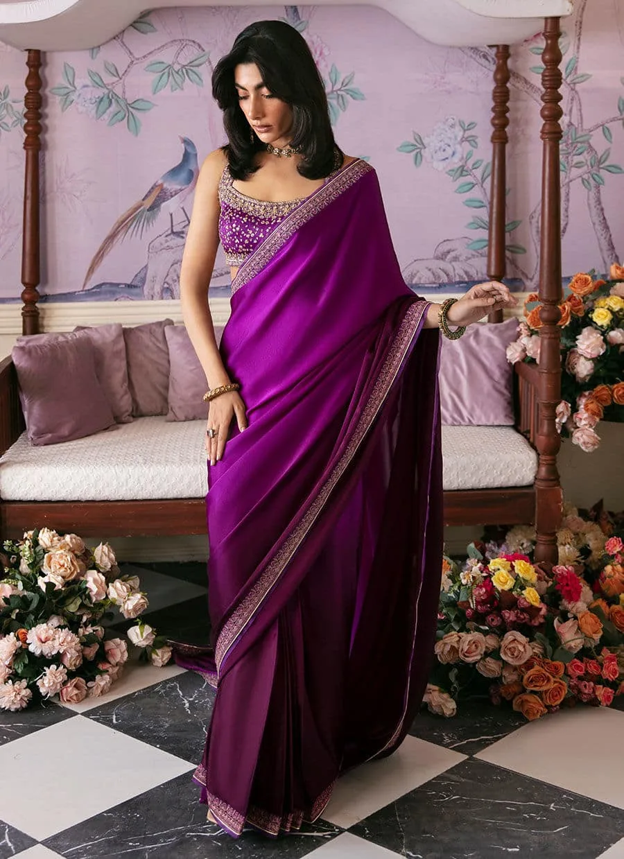 Farah Talib Aziz Mayna Festive Luxe Purple Raw Silk – view 1 – Poshaq