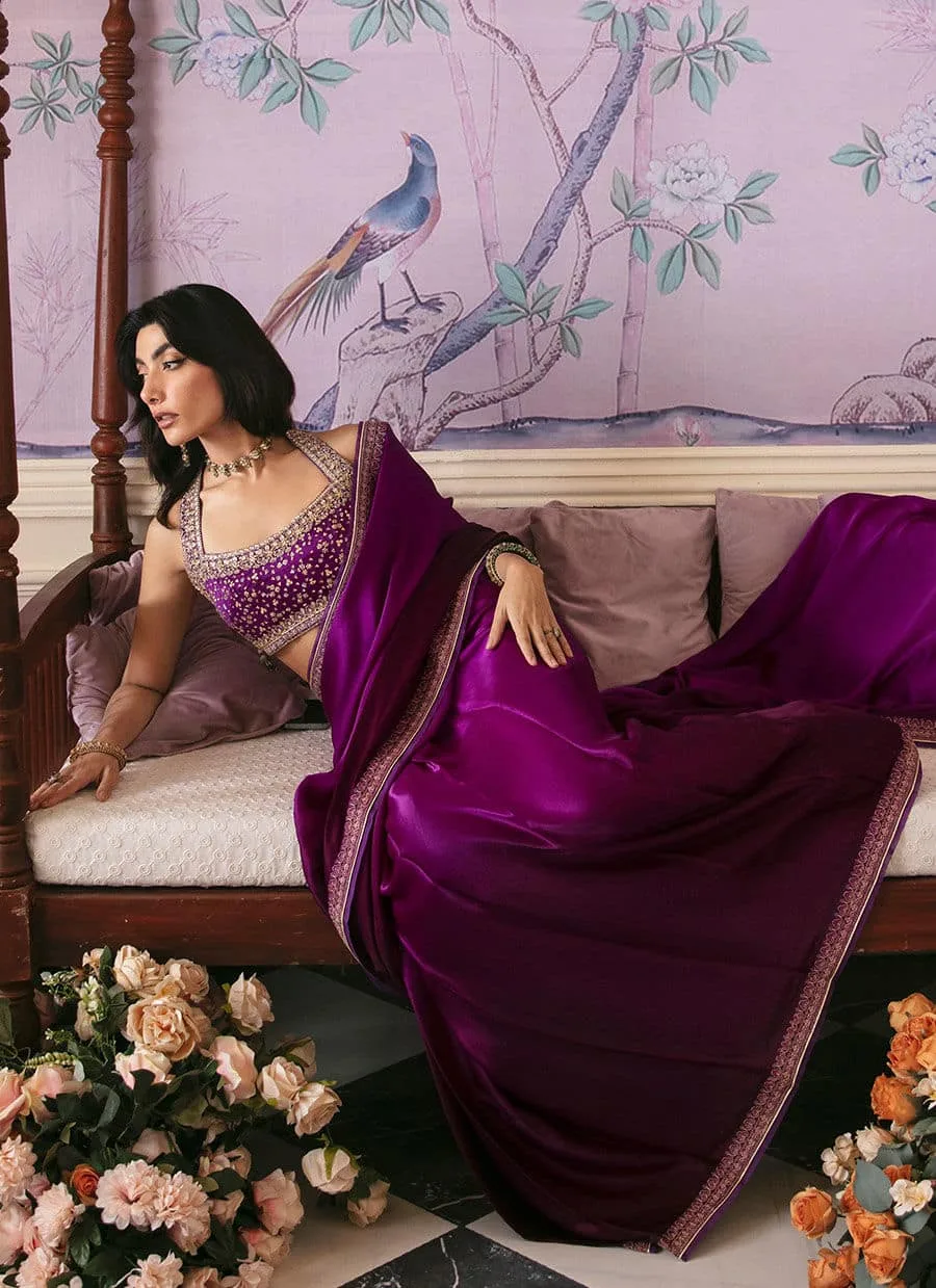 Farah Talib Aziz Mayna Festive Luxe Purple Raw Silk – view 4 – Poshaq