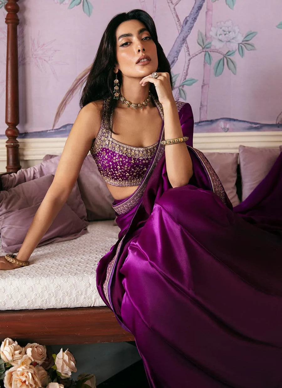 Farah Talib Aziz Mayna Festive Luxe Purple Raw Silk – view 5 – Poshaq