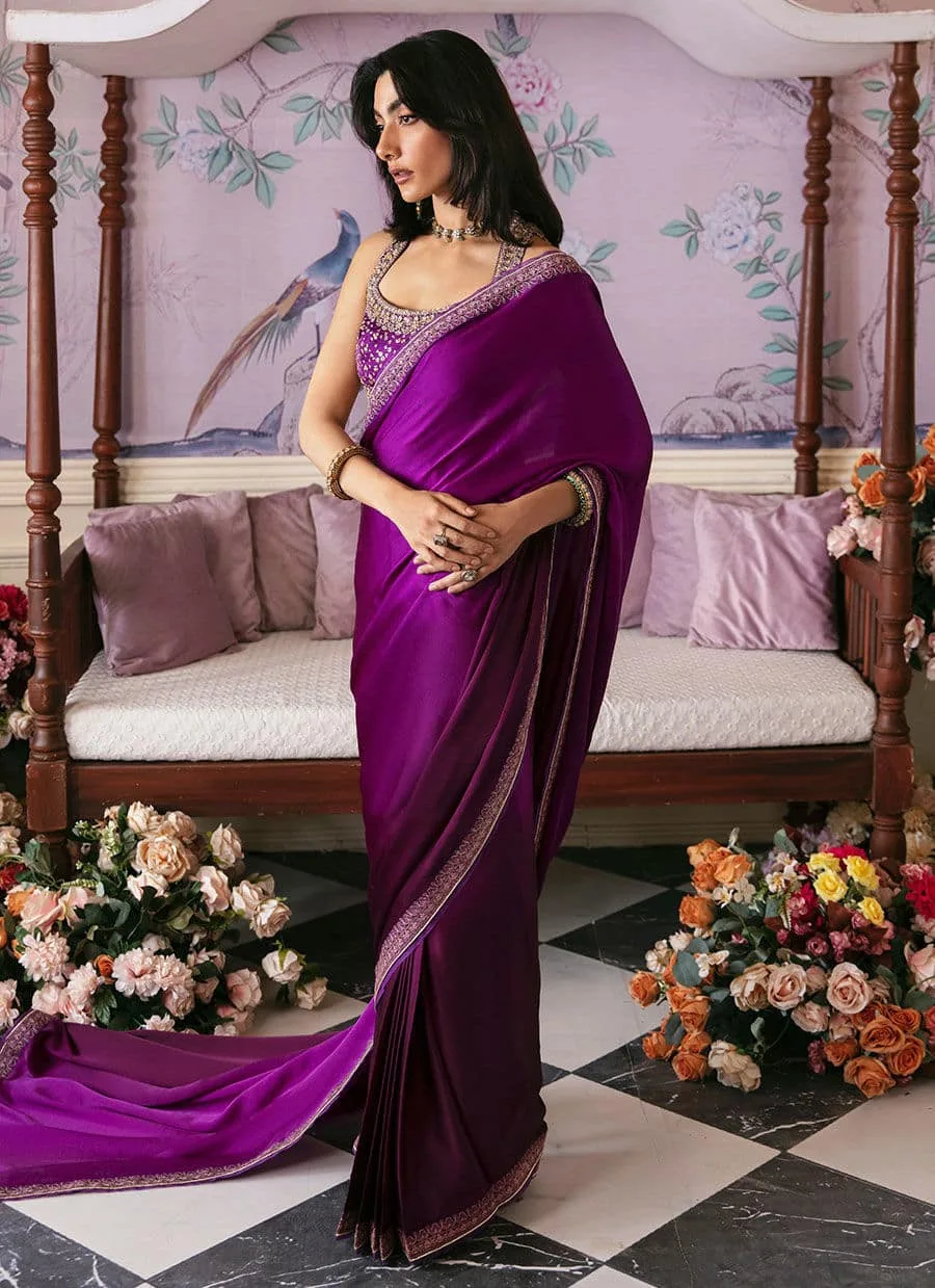Farah Talib Aziz Mayna Festive Luxe Purple Raw Silk – view 6 – Poshaq