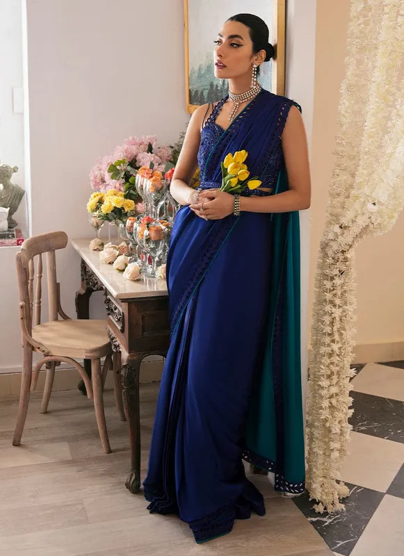 Farah Talib Aziz Mayna Festive Luxe Teal – view 1 – Poshaq