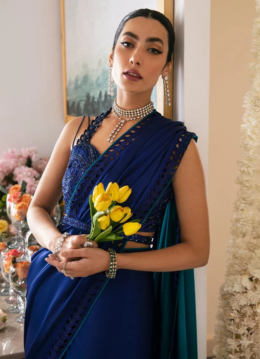 Farah Talib Aziz Mayna Festive Luxe Teal – view 3 – Poshaq
