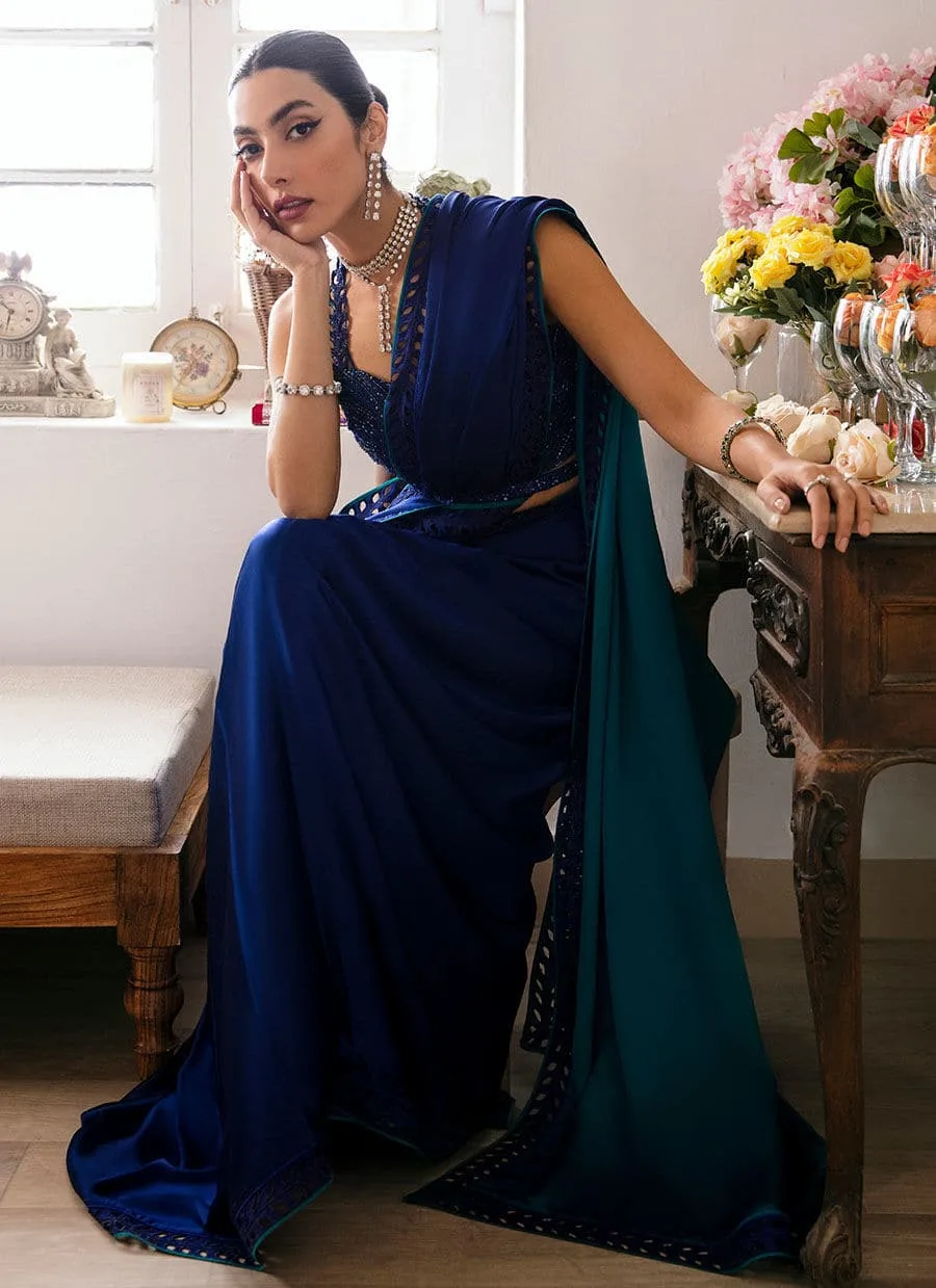 Farah Talib Aziz Mayna Festive Luxe Teal – view 8 – Poshaq