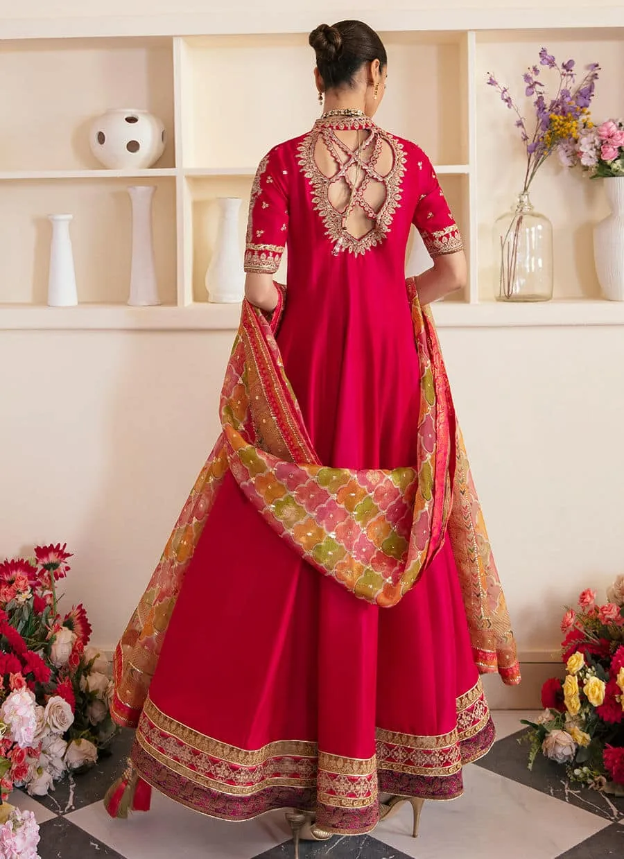 Farah Talib Aziz Mayna Festive Luxe Fuchsia Raw Silk – view 2 – Poshaq
