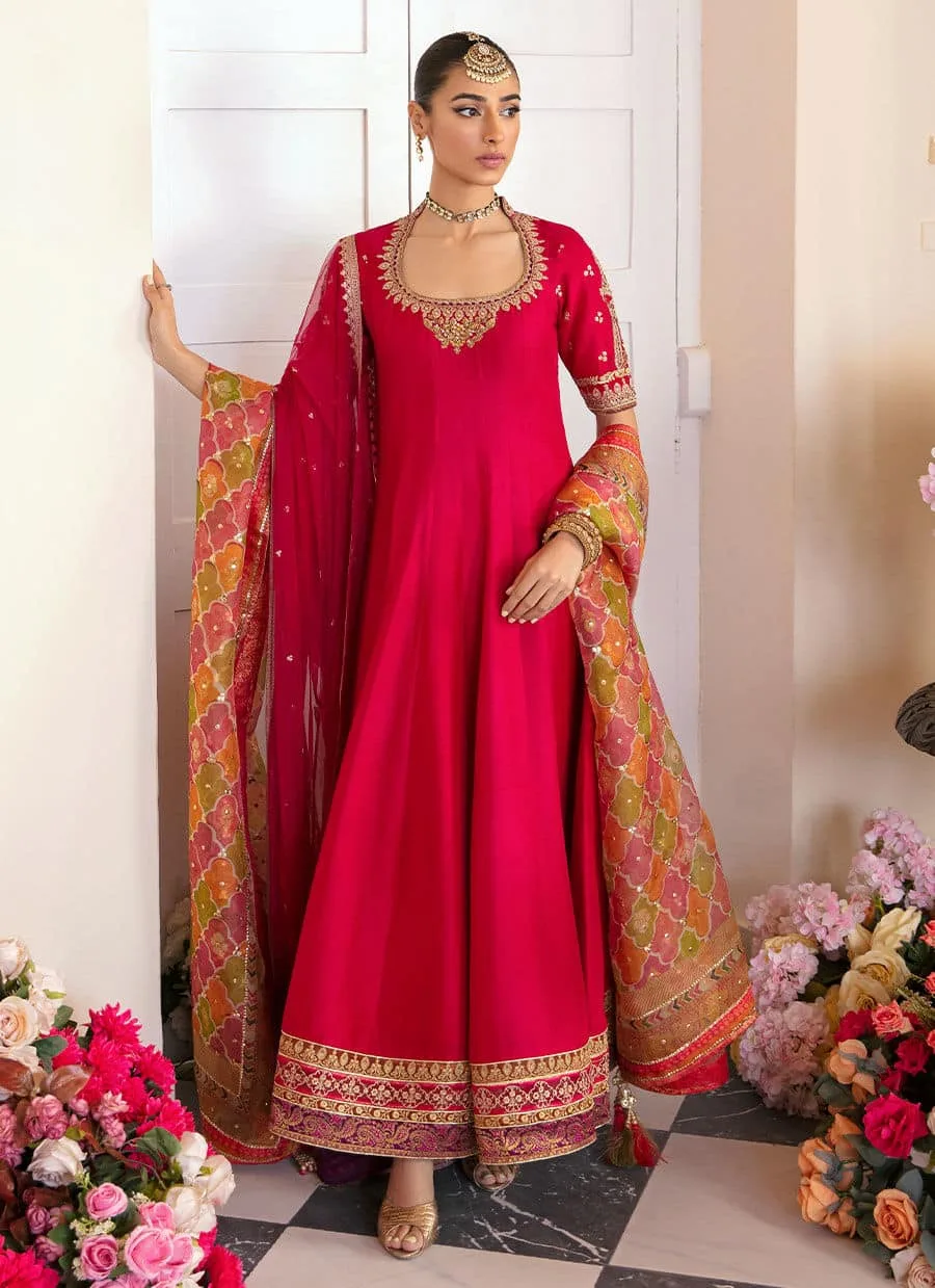 Farah Talib Aziz Mayna Festive Luxe Fuchsia Raw Silk – view 4 – Poshaq