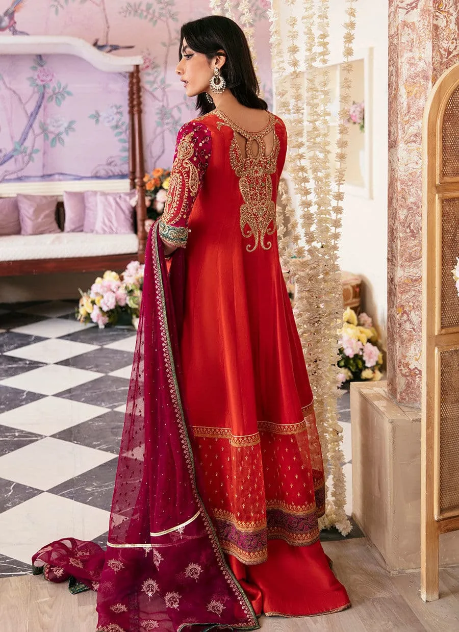 Farah Talib Aziz Mayna Festive Luxe Magenta Raw Silk – view 2 – Poshaq