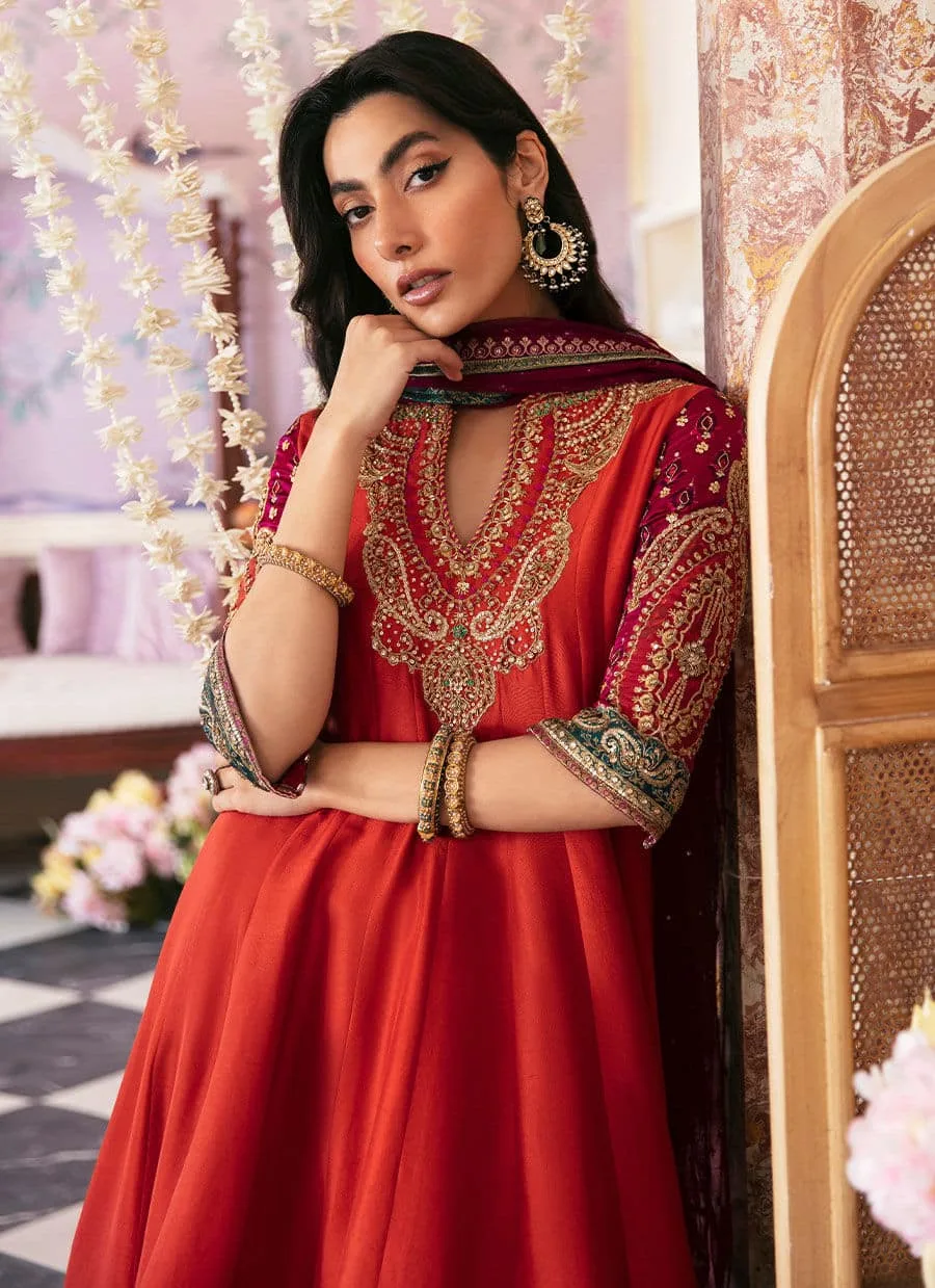 Farah Talib Aziz Mayna Festive Luxe Magenta Raw Silk – view 3 – Poshaq