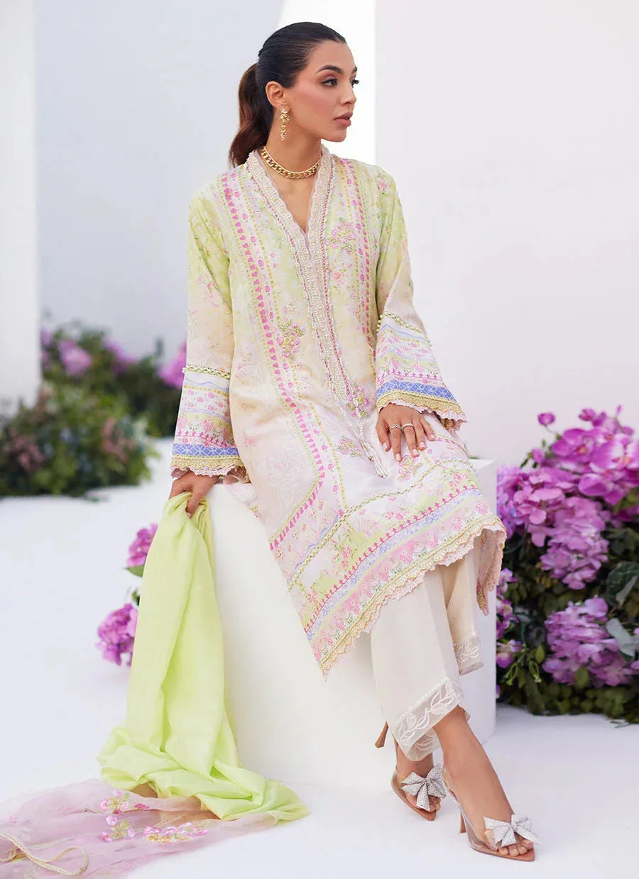 Farah Talib Aziz Zaza Prints 24 Green Raw Silk – view 4 – Poshaq