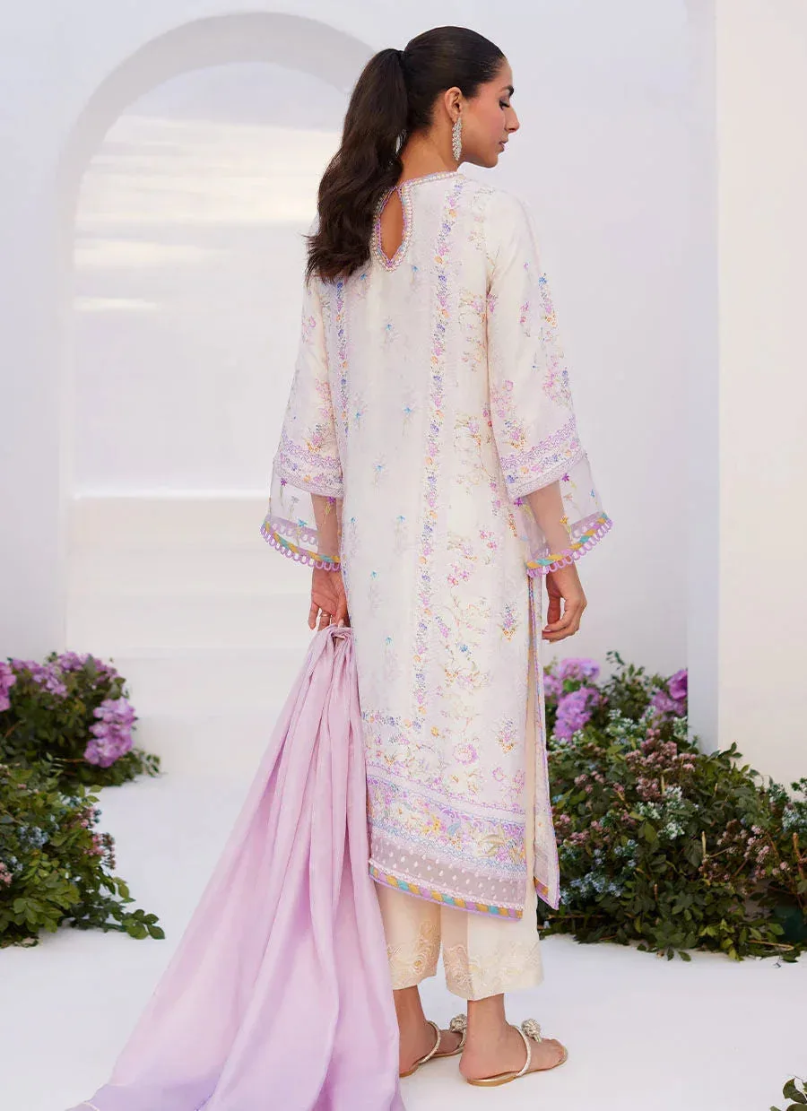 Farah Talib Aziz Zaza Prints 24 Lavender Raw Silk – view 2 – Poshaq