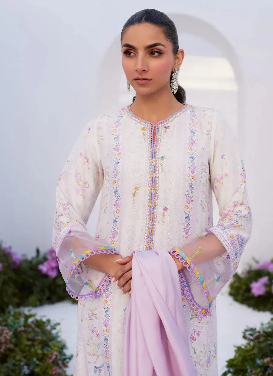 Farah Talib Aziz Zaza Prints 24 Lavender Raw Silk – view 3 – Poshaq