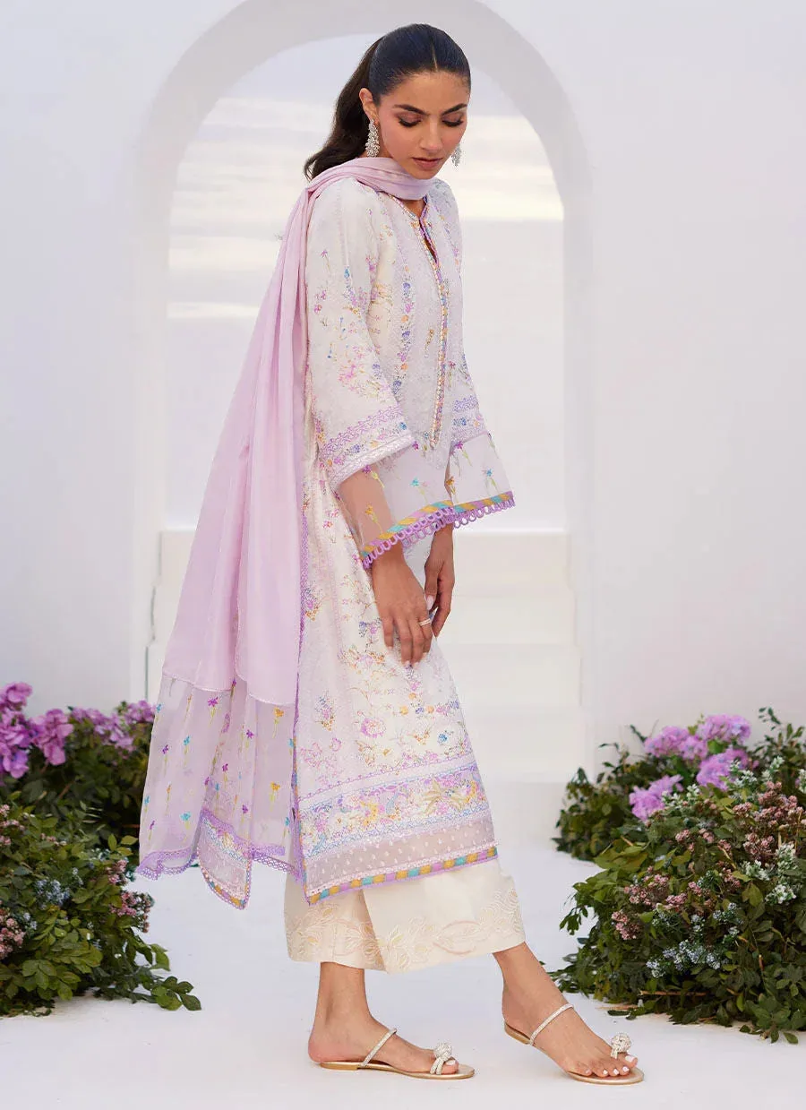Farah Talib Aziz Zaza Prints 24 Lavender Raw Silk – view 4 – Poshaq