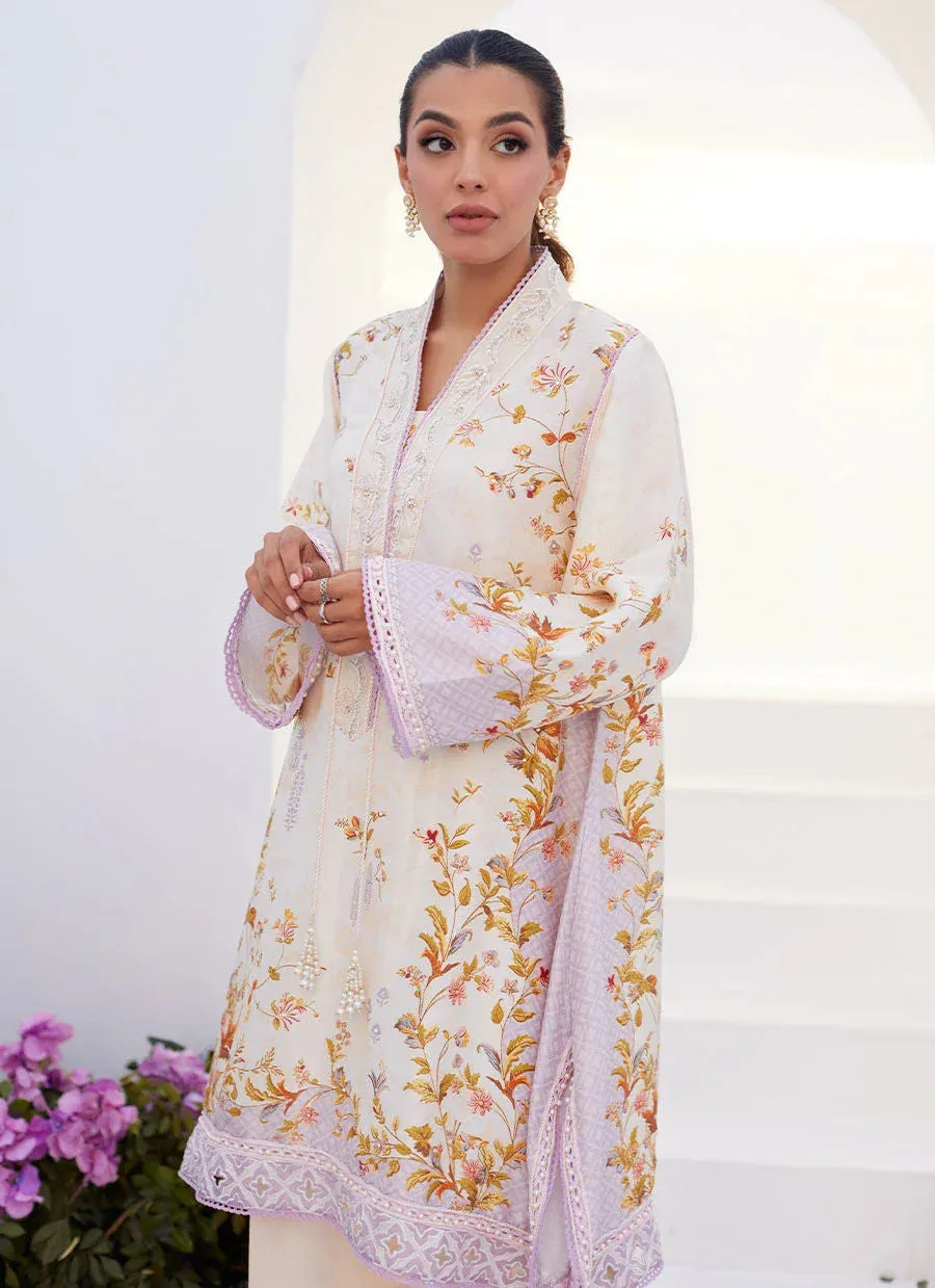 Farah Talib Aziz Zaza Prints 24 Purple Raw Silk – view 3 – Poshaq