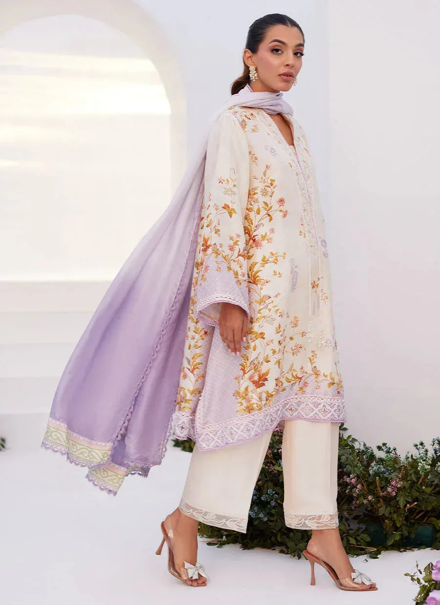 Farah Talib Aziz Zaza Prints 24 Purple Raw Silk – view 5 – Poshaq