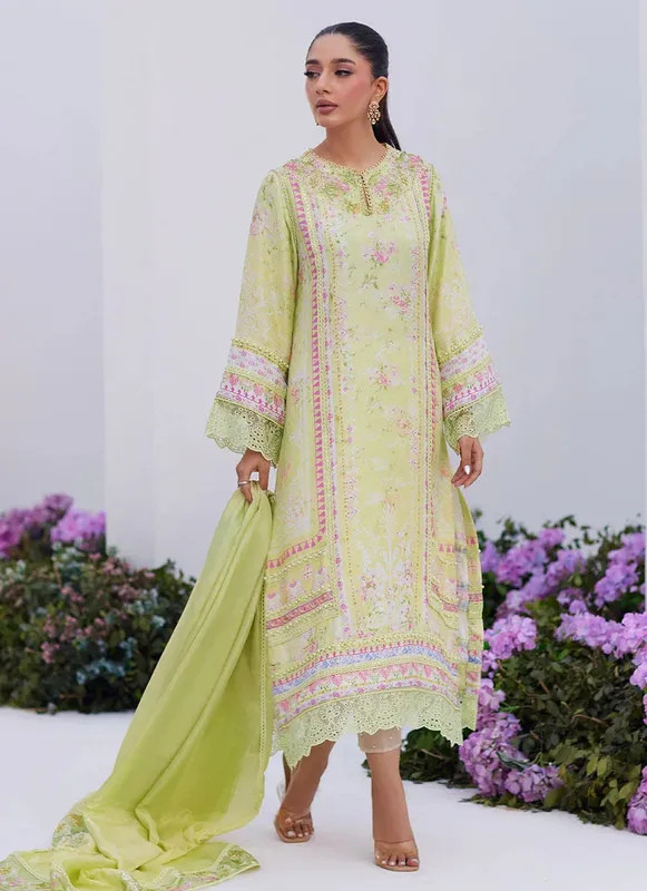 Farah Talib Aziz Zaza Prints 24 Yellow Raw Silk – view 1 – Poshaq
