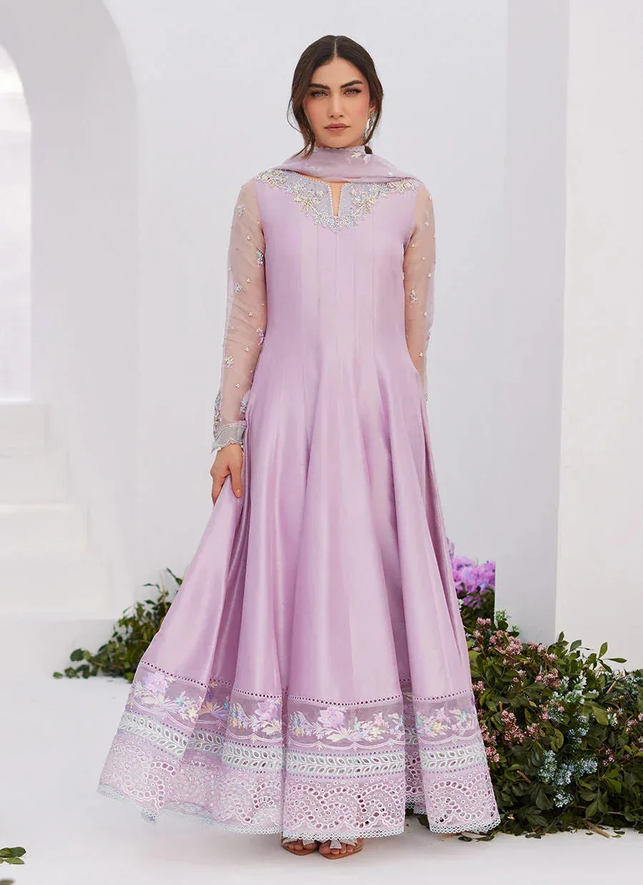 Farah Talib Aziz Zaza Luxe Pret 24 Silver Raw Silk – view 1 – Poshaq