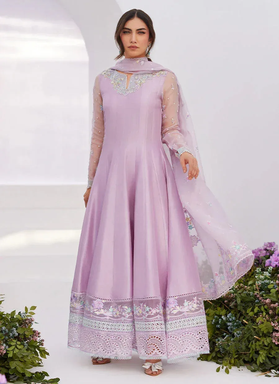 Farah Talib Aziz Zaza Luxe Pret 24 Silver Raw Silk – view 3 – Poshaq