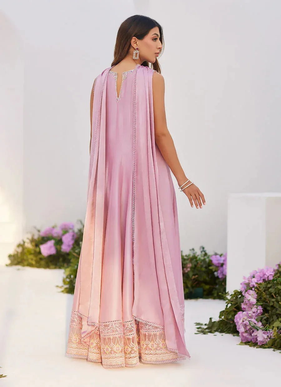 Farah Talib Aziz Zaza Luxe Pret 24 Silver Raw Silk – view 2 – Poshaq