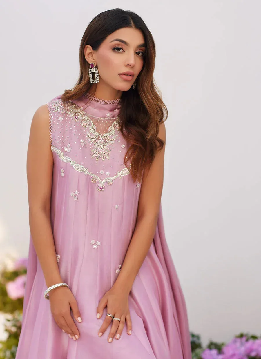 Farah Talib Aziz Zaza Luxe Pret 24 Silver Raw Silk – view 3 – Poshaq
