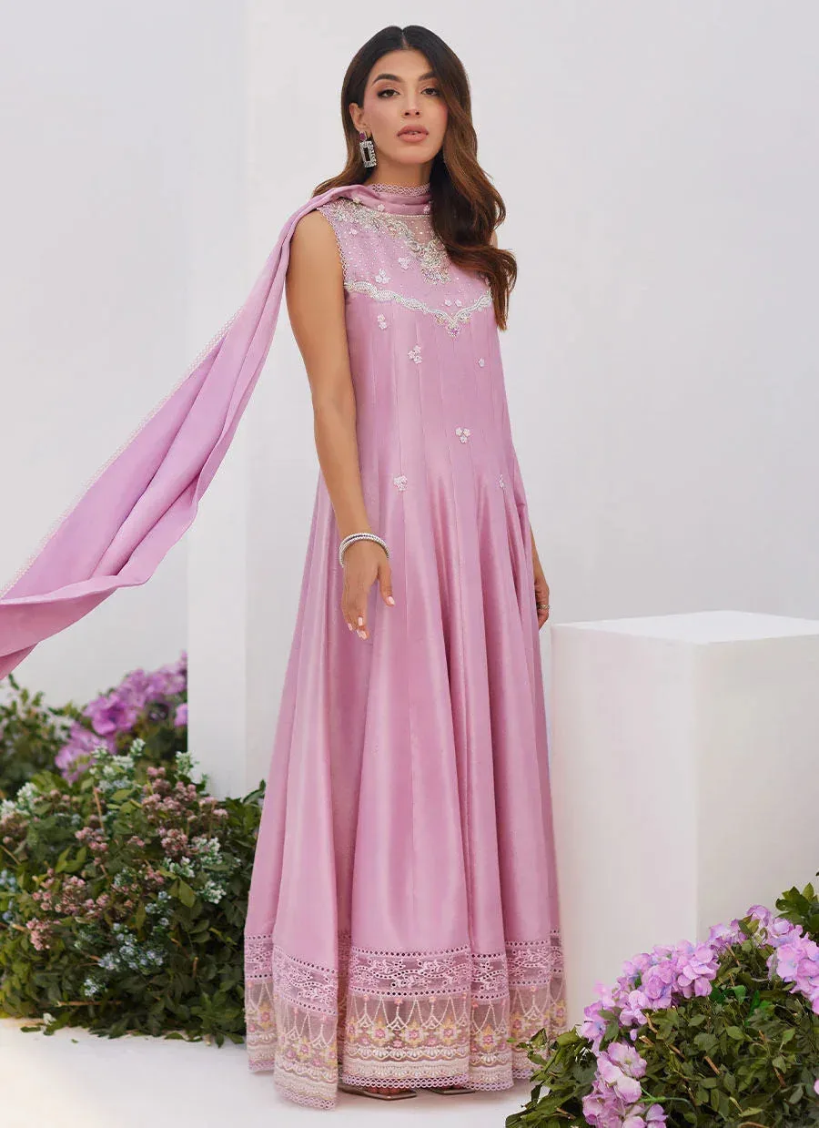 Farah Talib Aziz Zaza Luxe Pret 24 Silver Raw Silk – view 4 – Poshaq