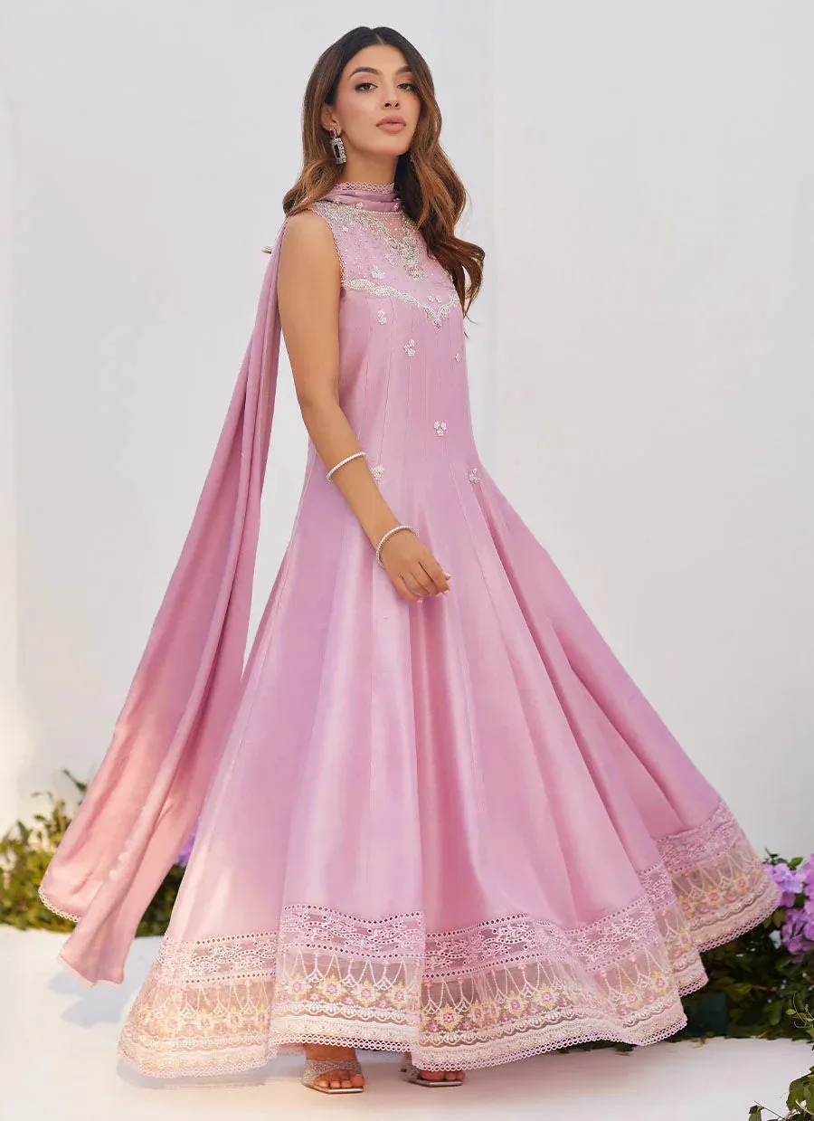Farah Talib Aziz Zaza Luxe Pret 24 Silver Raw Silk – view 6 – Poshaq