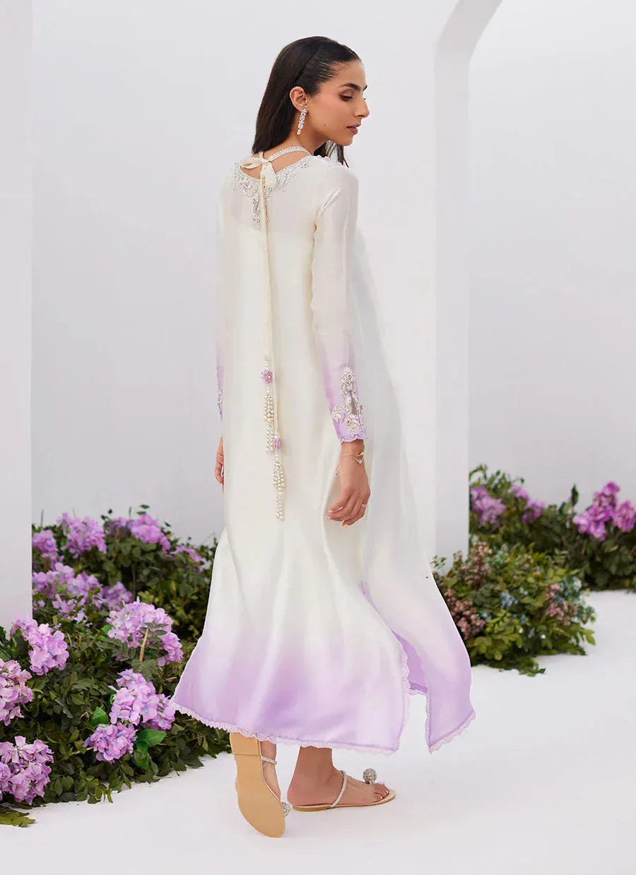 Farah Talib Aziz Zaza Luxe Pret 24 Ivory Raw Silk – view 2 – Poshaq