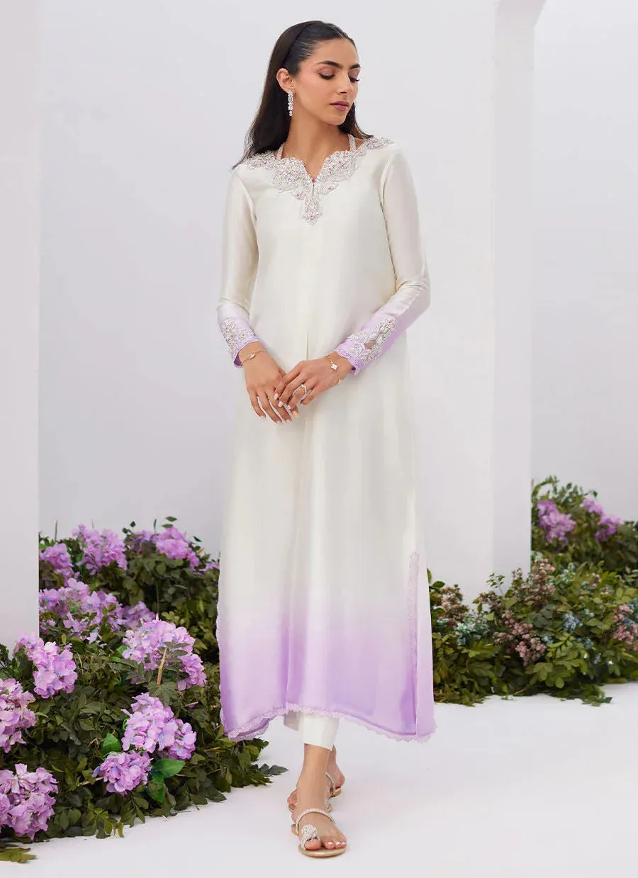 Farah Talib Aziz Zaza Luxe Pret 24 Silver Raw Silk – view 1 – Poshaq