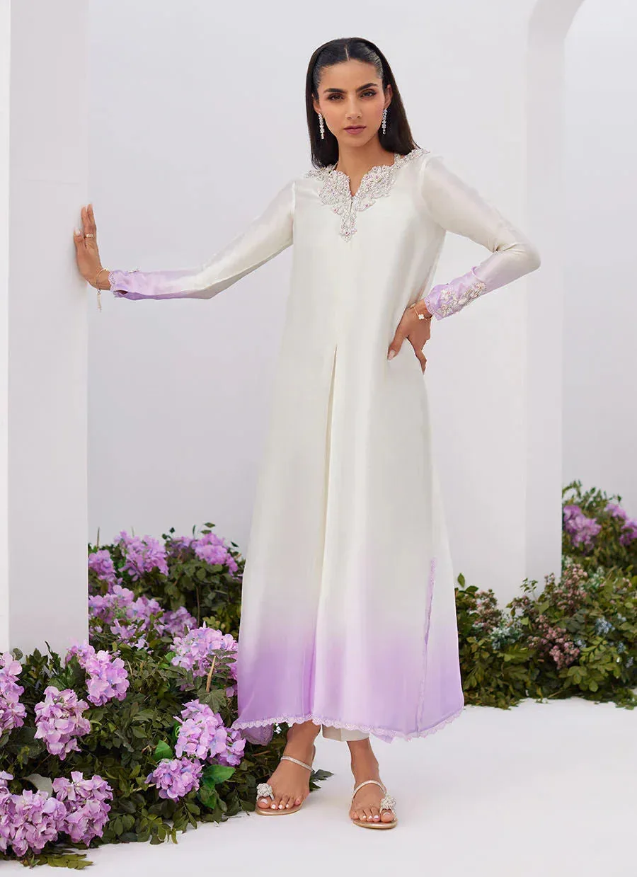 Farah Talib Aziz Zaza Luxe Pret 24 Silver Raw Silk – view 5 – Poshaq