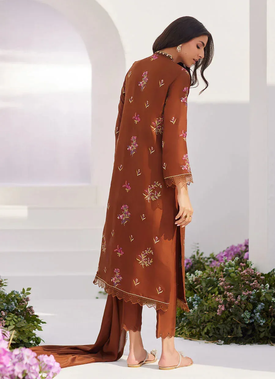 Farah Talib Aziz Zaza Luxe Pret 24 Magenta Raw Silk – view 2 – Poshaq
