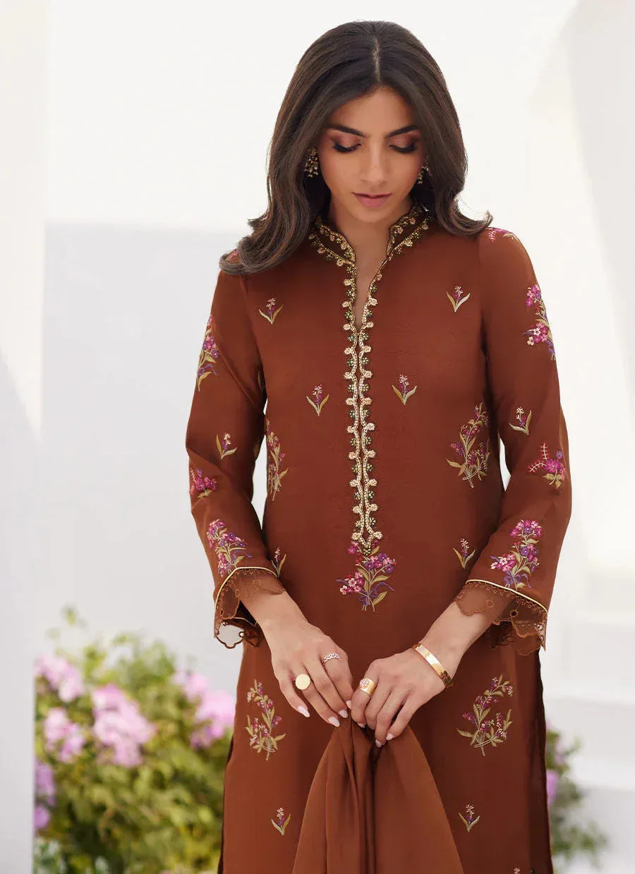Farah Talib Aziz Zaza Luxe Pret 24 Magenta Raw Silk – view 3 – Poshaq