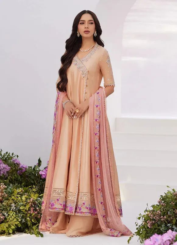 Farah Talib Aziz Zaza Luxe Pret 24 Magenta Raw Silk – view 1 – Poshaq
