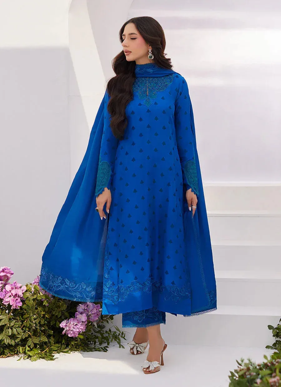 Farah Talib Aziz Zaza Luxe Pret 24 Blue Raw Silk – view 4 – Poshaq