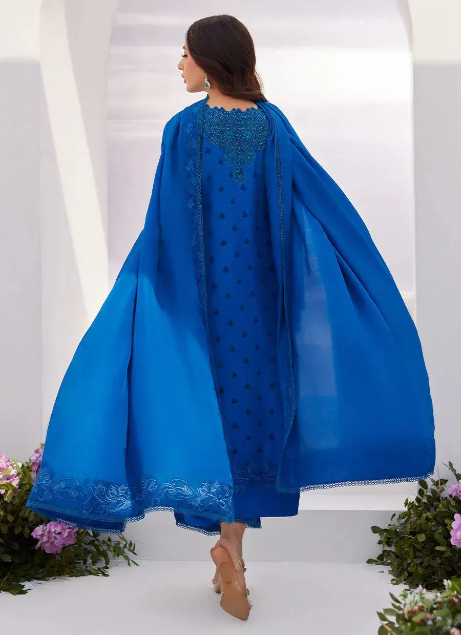 Farah Talib Aziz Zaza Luxe Pret 24 Blue Raw Silk – view 7 – Poshaq